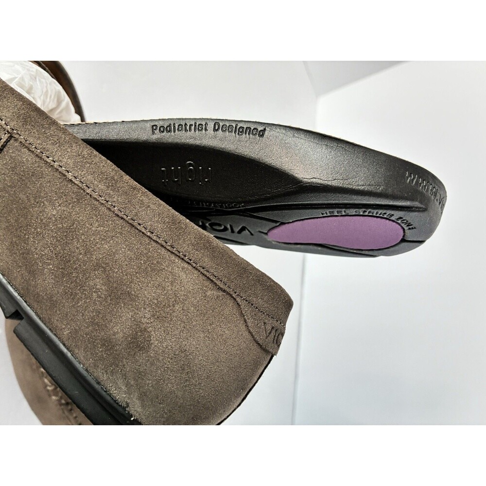 Vionic Norah Gray Suede Moccasin Shoes Slip On Flats Bow Orthotic Womens Sz. 8.5 - Picture 10 of 14